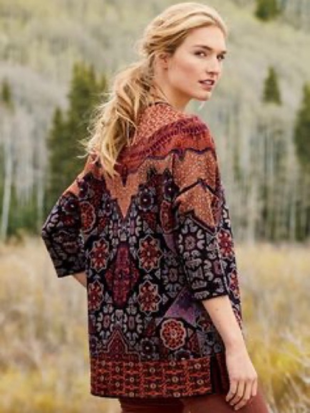 Peruvian Connection Yasmin Metallic Kimono Cardigan Sweater | Small